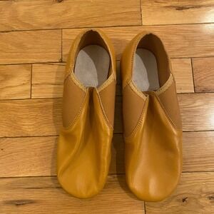 Tan Leather Jazz Dance Shoes Split Sole Slip On Women 4.5 Men 4 EU 36 TJ-01 NEW